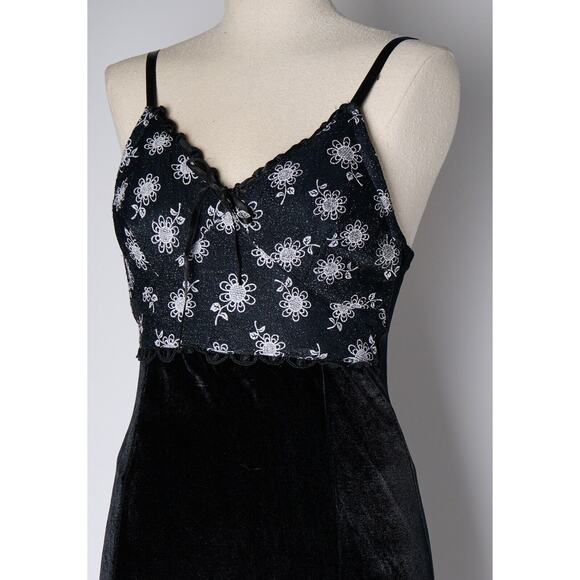 Vtg Y2K Helios Maxi Dress XS Velvet Witchy Goth Whimsigoth Fairy Grunge Floral - Picture 6 of 15